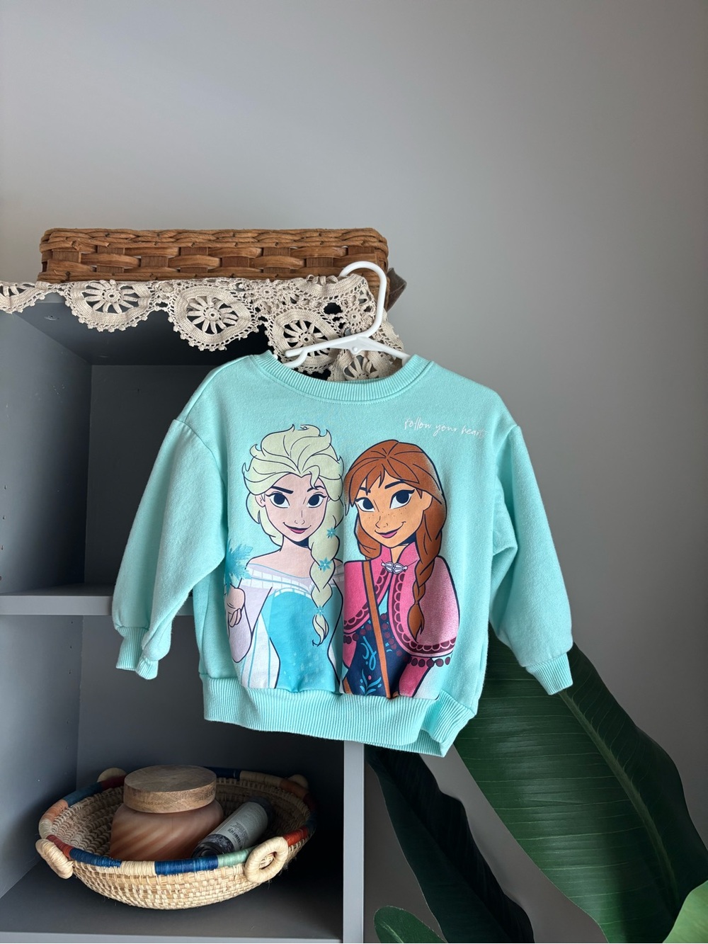 old navy disney frozen anna & elsa sweatshirt for toddler